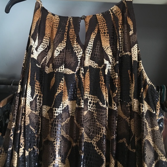 Cheetah print dressy Metallic Tank Blouse - Picture 4 of 4