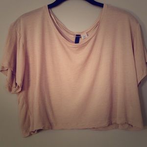 H&M CROP TOP NUDE PINK SIZE 4