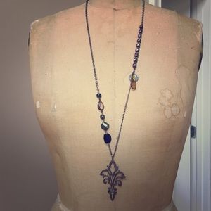 LOFT fleur-de-lis pendant necklace