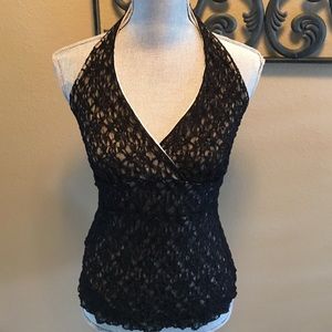 White House Black Market soft  lace halter top