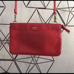 Cherry Red Fossil Crossbody/Clutch