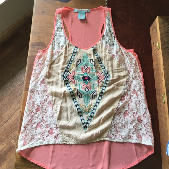 Tribal/ Lace tank top