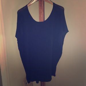 Black baggy short sleeve blouse