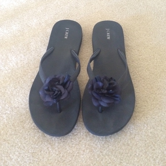 j. Crew navy flip flops