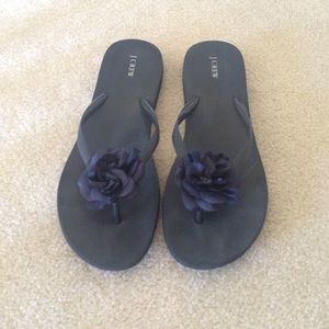 j. Crew navy flip flops