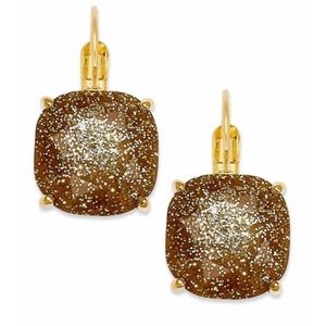 Kate Spade Gold Glitter Square Earrings