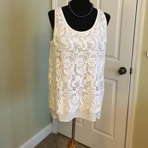 Adorable White Lace Cabi Top-NWOT