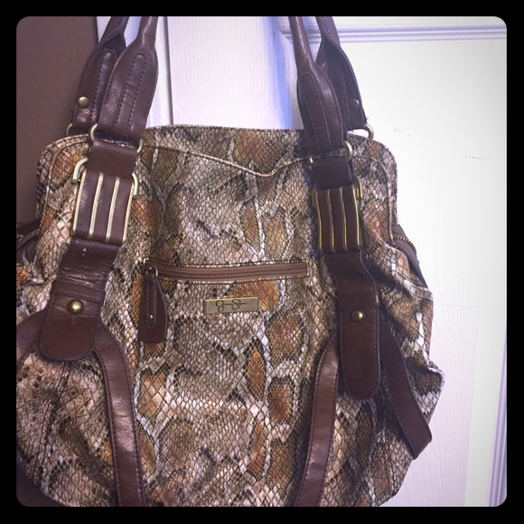 Brown Snake Skin Jessica Simpson Tote Purse