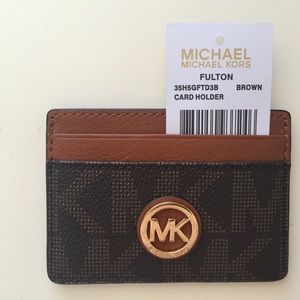 Michael Kors MK Logo Fulton Cardholder Wallet