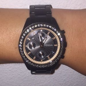 Authentic Black Fossil Watch