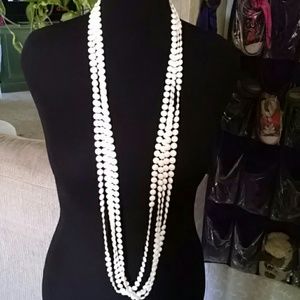 Classy white beaded necklace