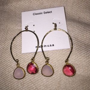 Anthropologie Pink Chandelier Earrings