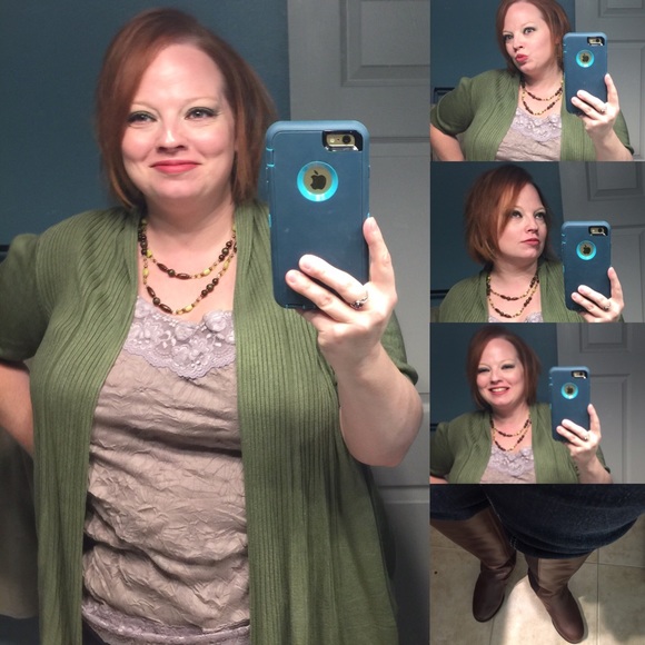 Dress Barn Green Cardigan With Cami