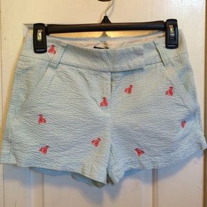 J. Crew city-fit "lobster" seersucker shorts