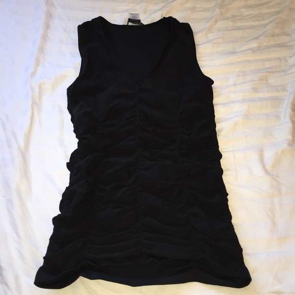 Black ruffled tank