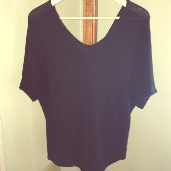 Express V-Neck 3/4 sleeve black sweater - Picture 1 of 4