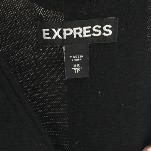 Express V-Neck 3/4 sleeve black sweater - Picture 2 of 4