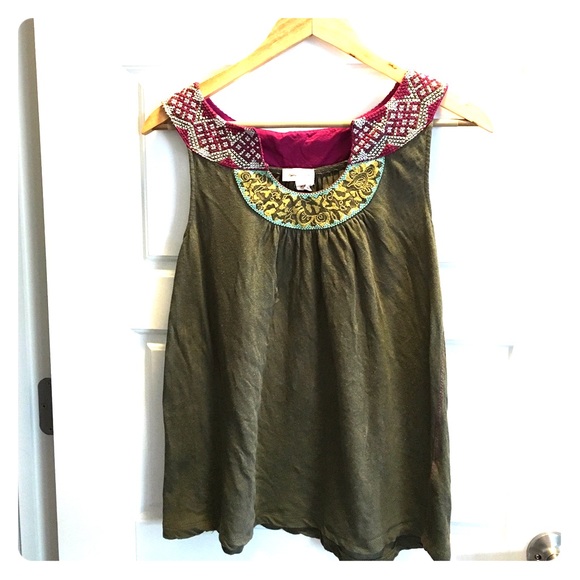 Anthropologie sleeveless cotton top
