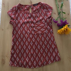 Orange Geometric Blouse