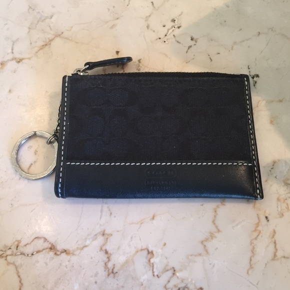 Coach black signature "c" mini wallet