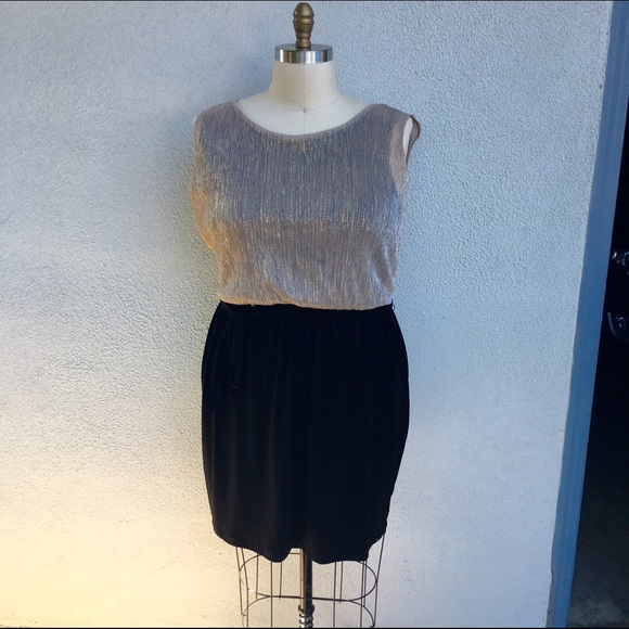 Plus Size Black & Metallic Tank Dress - Size 16W