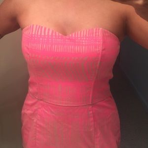 H&M pink sweetheart strapless dress