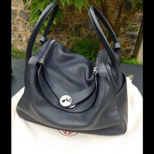 AUTH Hermes Lindy 30 BLEU INDIGO TOGO PHW