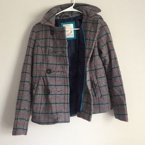 Grey plaid coat