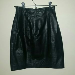 Black leather skirt