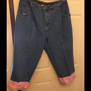 Quacker Factory Cropped Denim w/ Decorative Cuffs