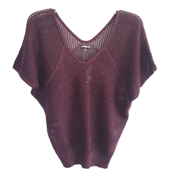 NWT Express Purple Sparkle Knit Top XS