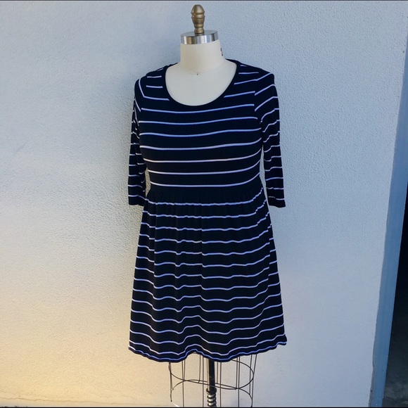 Forever 21+ Black & White Stripe Knit Dress Size1X