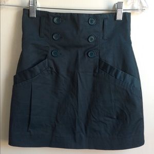 Deep Forest Green High Waisted Skirt