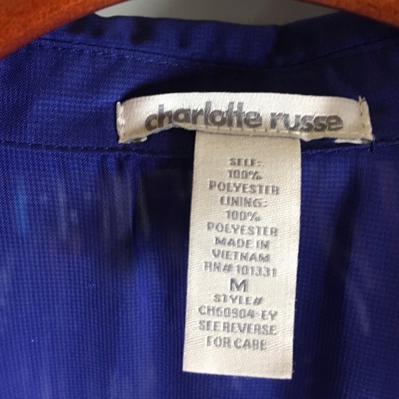 Chiffon royal blue button up Dress - Picture 3 of 4