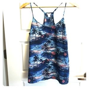 J.crew tank top. Fun beach print!