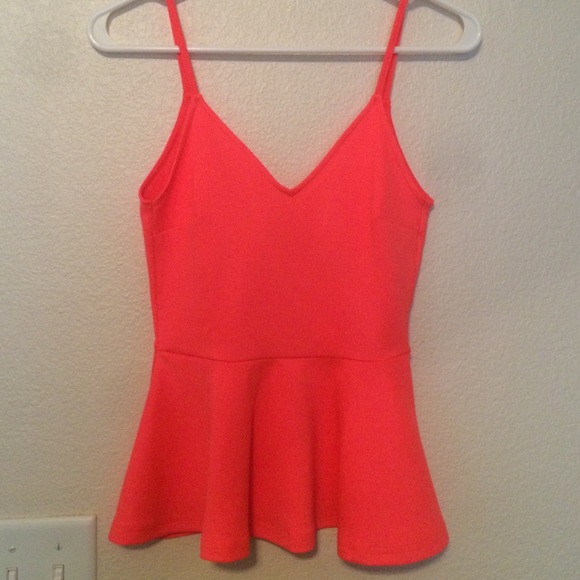 Pink peplum tank top