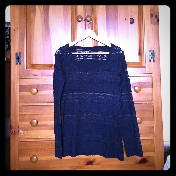 Navy Blue Lace Express Sweater