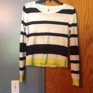 Blue White and Yellow Striped Sweater