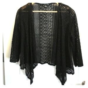 Forever 21 Black Lace Open Cardigan
