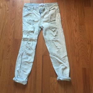 Acid wash ripped jeans