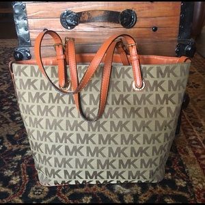 Grey & Orange MK monogram Tote