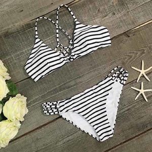 BRAND NEW Striped strappy bikini set w tags!!
