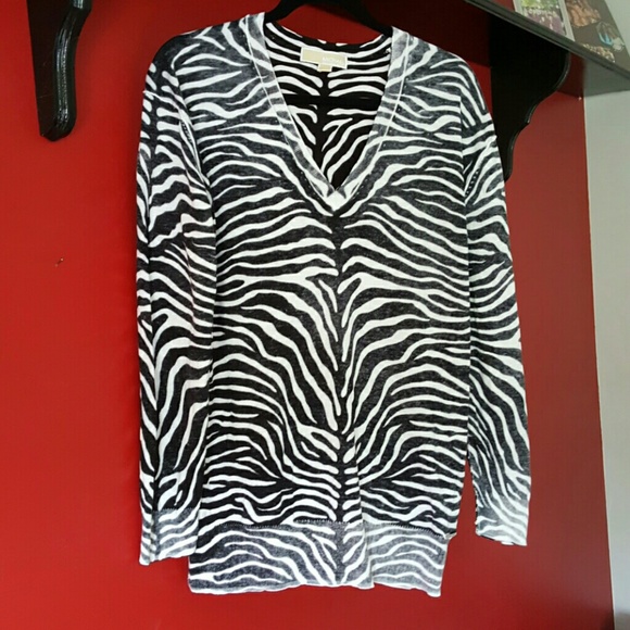 Michael Kors zebra print v neck pullover