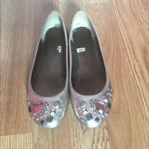 Rhinestone silver flats