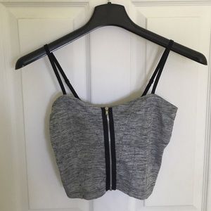 TOPSHOP zip up crop top