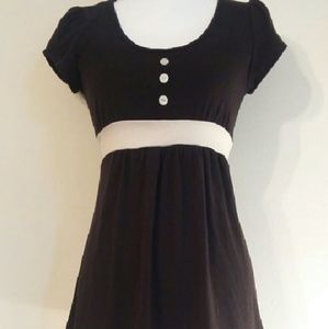 NWOT Max Loft black and cream top. Ties in back