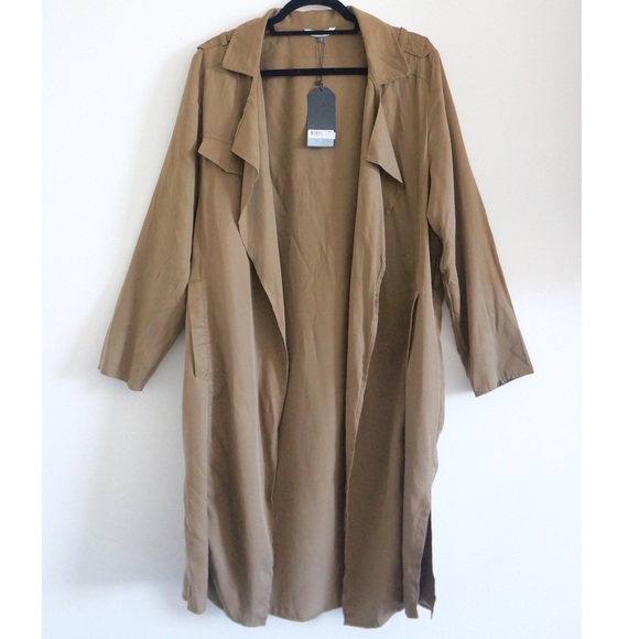 LAB of Los Angeles long open front draped coat
