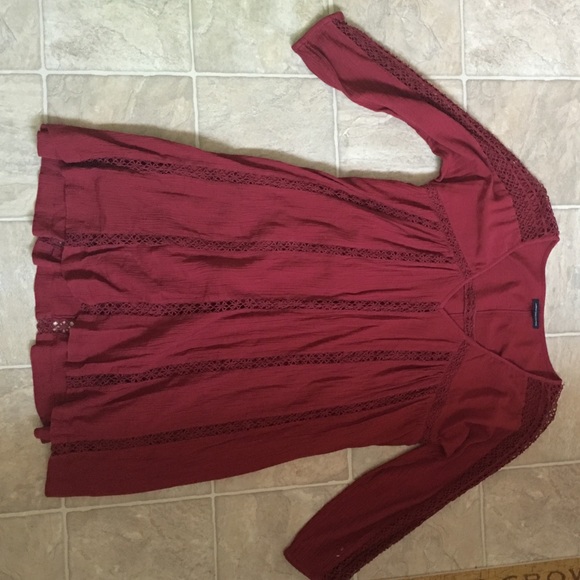 Burgundy knee high dress