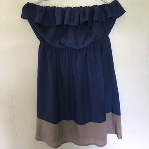 Strapless mini dress