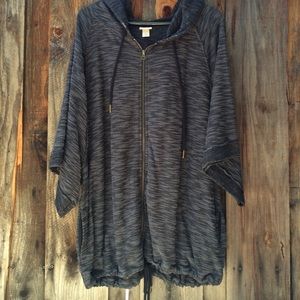 Slouchy zippered hoodie
